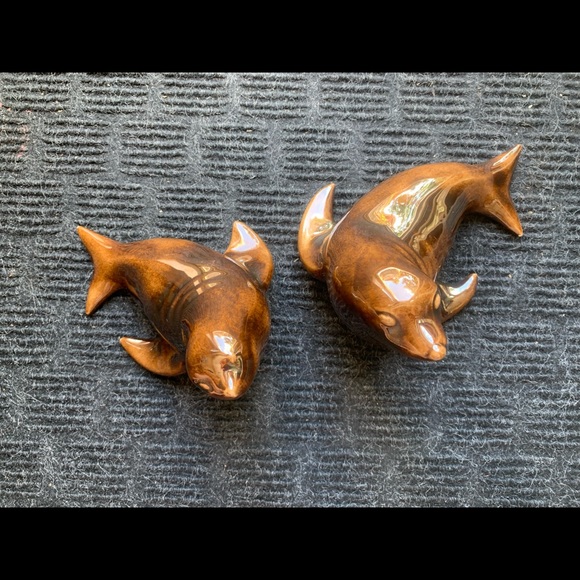 Vintage midcentury ceramic seal lions - Picture 3 of 5